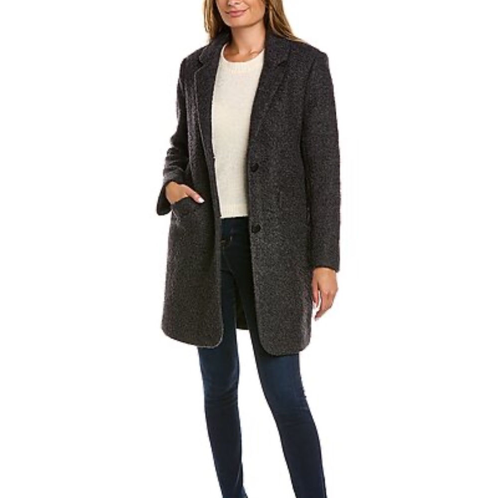 Marc New York Paige Wool Boucle Notch Long Coat - NWT